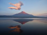 久しぶりに夏らしい朝焼け富士山と向日葵&#127803;綺麗に見えました