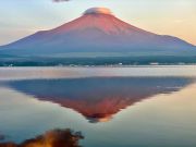 久しぶりに夏らしい朝焼け富士山と向日葵&#127803;綺麗に見えました